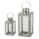 BOLTZE Laterne Caruso 2er Set Silber Windlicht Kerzenhalter Skandinavisches Design