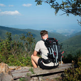 NILS CAMP Trekkingrucksack Northlake 40L in Schwarz - erweiterbarer Outdoor Rucksack mit Belüftung