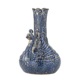 Bloomingville Kali Vase blau Steingut Deko Vase Wohnzimmer Tischdeko skulptural