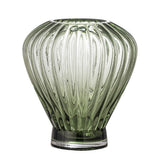 Bloomingville Reeve Vase grün D16,5 cm aus Glas – dekorative Glasvase für Wohnzimmer & Tischdeko