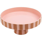 OYOY Toppu Tablett - 20x9 cm, Caramel/Rosa gestreift - als Tortenständer, Tortenplatte, Obstschale