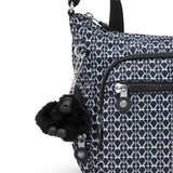 Kipling GABBIE S, Kleine Umhängetasche, Signature Print (blau), Schultertasche mit vielen Fächern