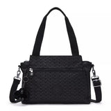 Kipling ELYSIA, mittelgroße Schultertasche, Signature Emb (schwarz), Umhängetasche mit vielen Fächern