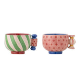 Bloomingville Caramella Tasse Bunt Steingut 2er Set Handbemalt 250 ml