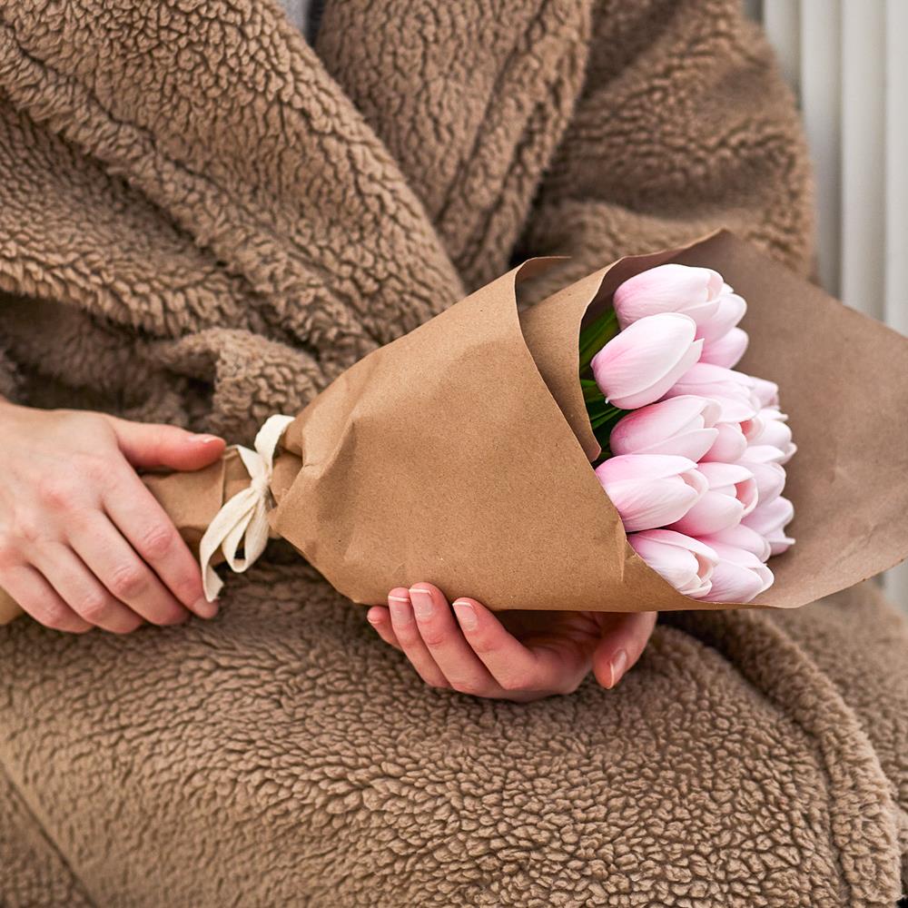 Bloomingville Tulip Blumenstrauß Tulpen in Rosa Kunstblumen Deko Strauß 32 cm