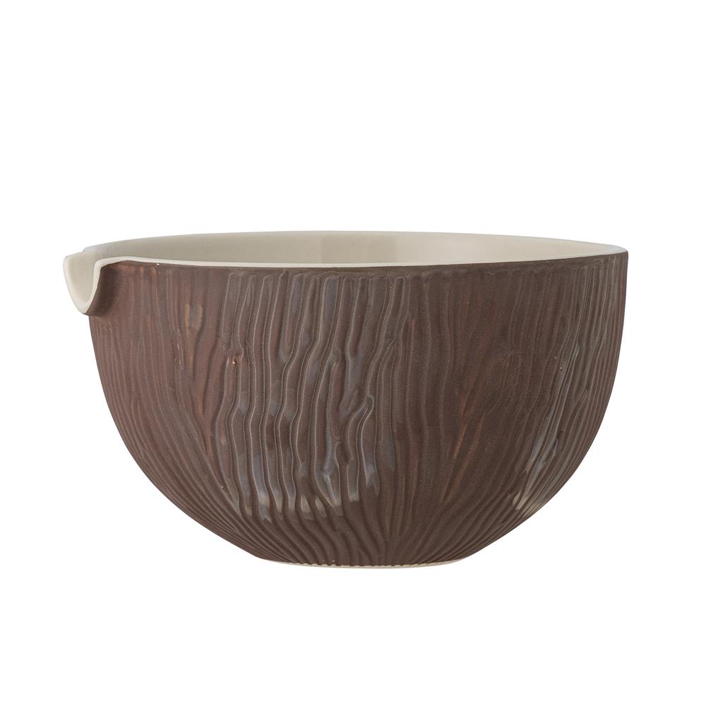 Bloomingville Toula Schale Steingut Braun 21 x 12 x19,5 cm 1,8 Liter