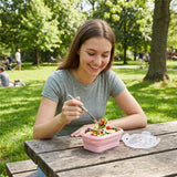 NILS CAMP faltbare Lunchbox 355 ml Silikon rosa für Camping Reisen Arbeit kompakt
