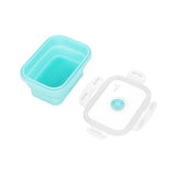 NILS CAMP faltbare Lunchbox 355 ml Silikon minzgrün für Camping Reisen Arbeit kompakt