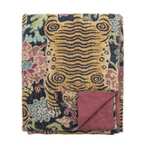 Bloomingville Lester Decke 152x127 cm bunt - Baumwolldecke mit Tigermotiv für Sofa & Wohnbereich