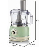 Ariete Vintage Multifunktions-Küchenmaschine, Grün, 2,1L, 1000W, Universalküchenmaschine
