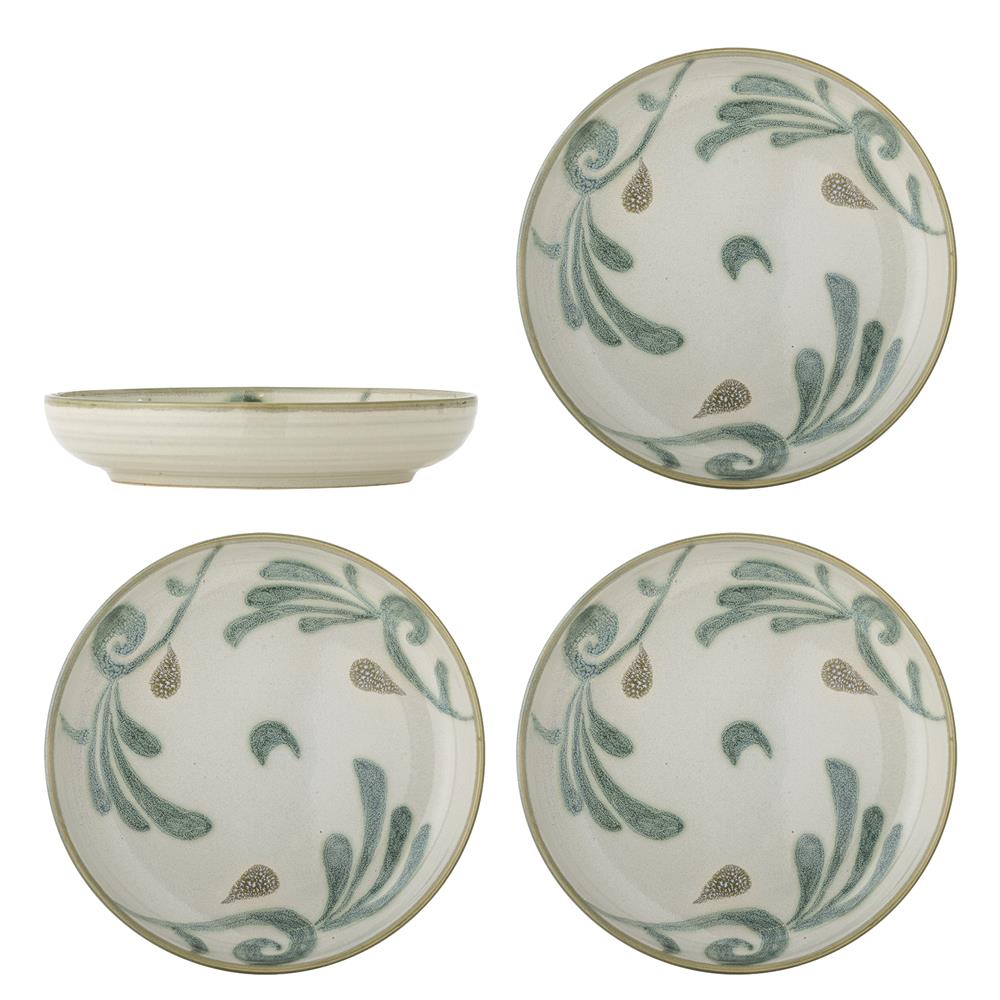 Bloomingville Bethany Teller 4er Set 20,5 cm Steingut botanisch bunt