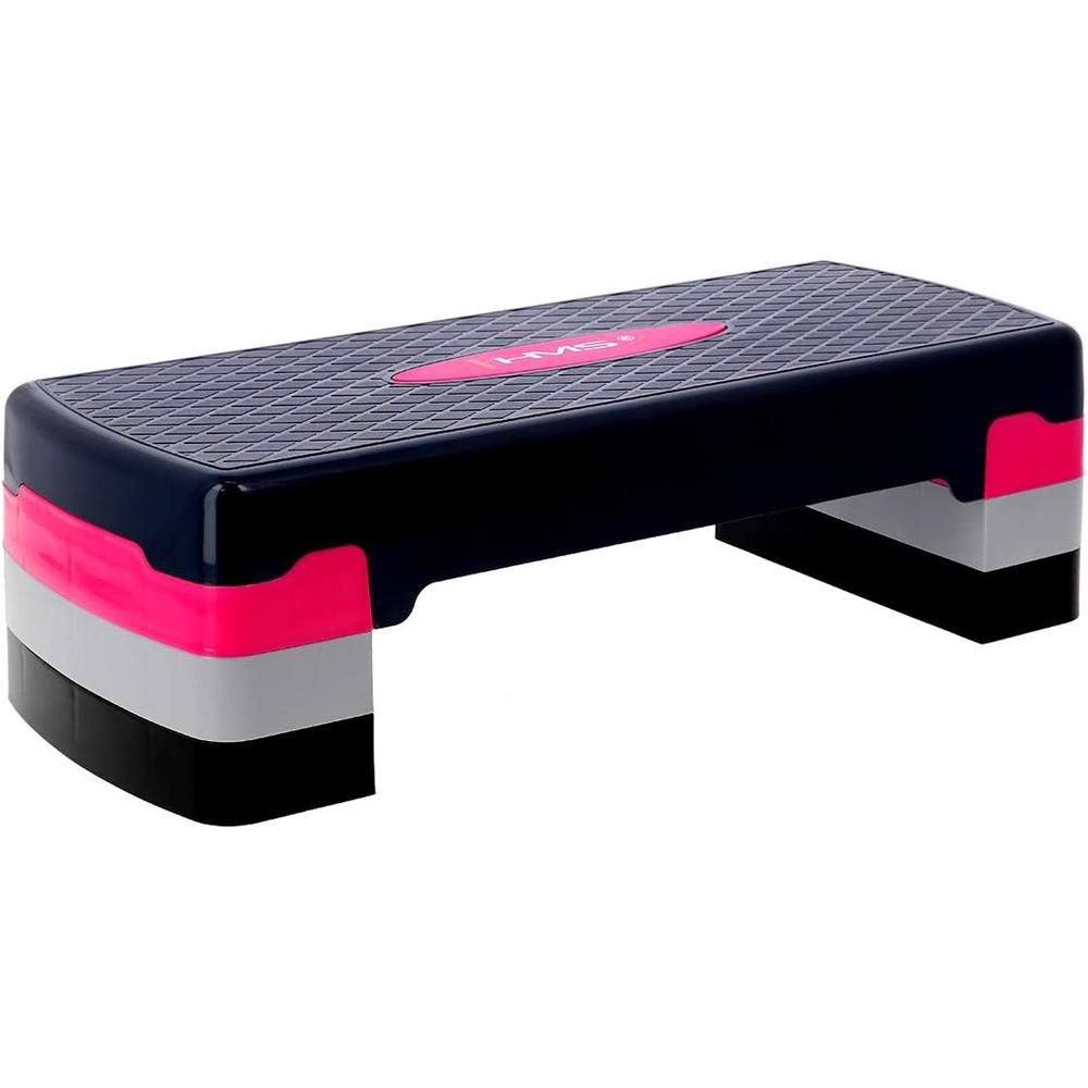 Aerobic Stepper 3-fach höhenverstellbar Schwarz/Pink für Fitness und Workout | HMS AS002