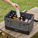 NILS CAMP Transportbox 38L Grau - klappbare Campingbox mit Tischfunktion für Outdoor & Auto