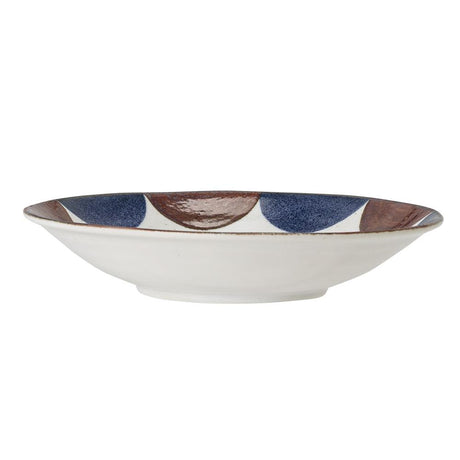 Bloomingville Camellia Servierschale blau/braun 22cm Porzellan Servierschüssel großer tiefer Teller dänisches Design