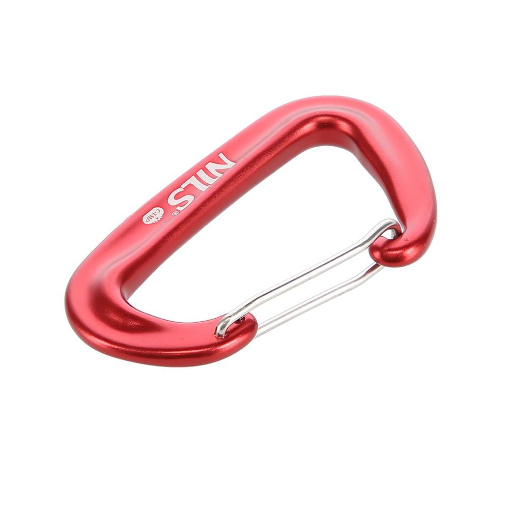 NILS CAMP Karabiner Aluminium rot bis zu 1200 kg belastbar für Outdoor Camping Reisen