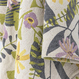 Bloomingville Camelie Decke bunt - Plaid mit Blumenmuster Baumwolle für Sofa Wohnzimmer