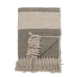 Bloomingville Fidan Decke 160x130cm Grün Baumwolle Fransen Tagesdecke Kuscheldecke Überwurf