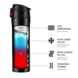 NILS Thermobecher 500 ml Edelstahl schwarz auslaufsicher für Camping Reise Alltag
