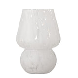 Bloomingville Halim Vase, aus Glas in weißen Nuancen, 13x18,5 cm, einzigartige Form