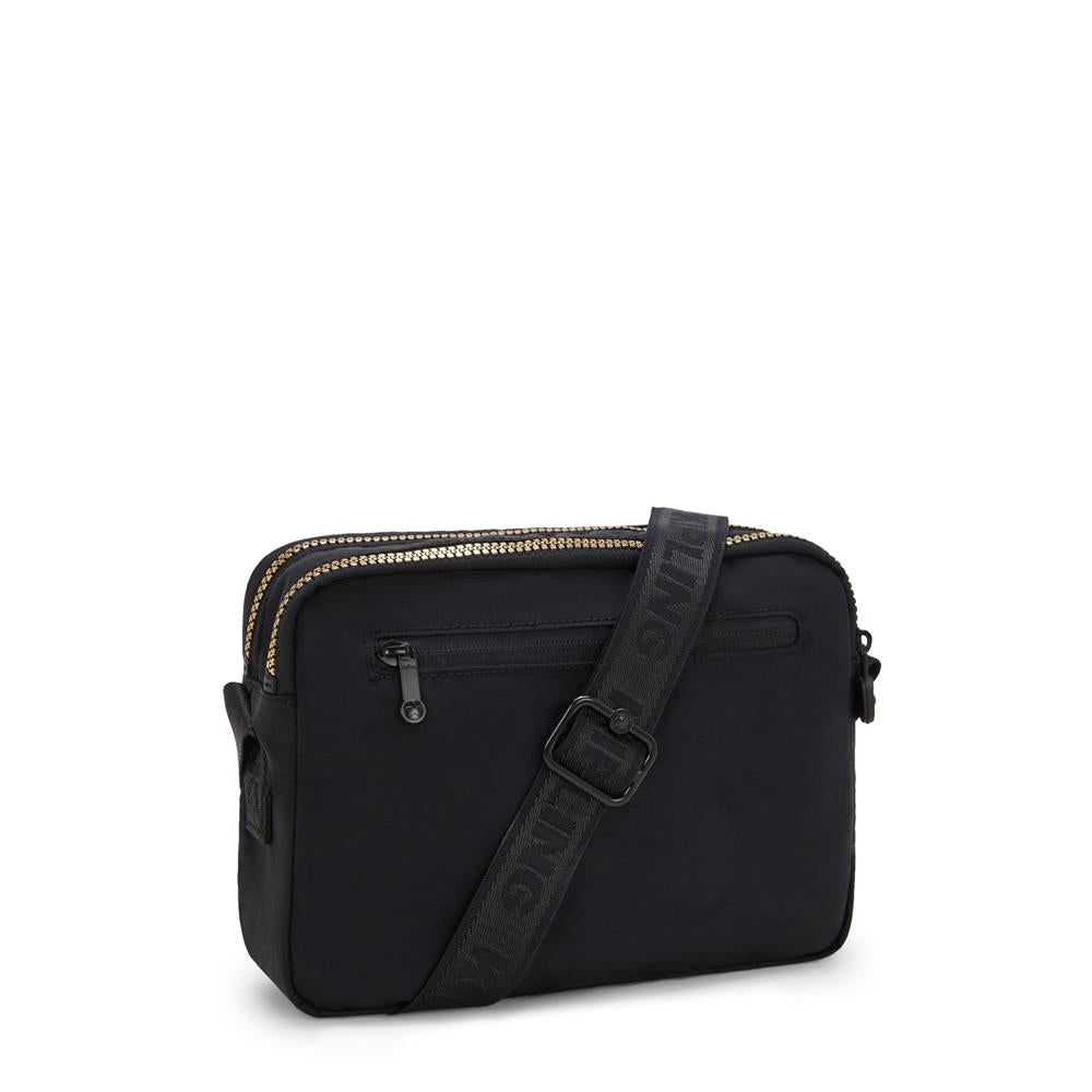 Kipling ABANU M ZIP, Mittelgroße Umhängetasche, Glorious Gold (schwarz), 4L, Schultertasche