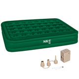 NILS CAMP Campingmatratze Doppelbett grün 200x145x35 cm mit elektrischer Pumpe Gästebett