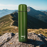 NILS CAMP Thermoskanne 1L Edelstahl grün isoliert für Camping Reisen Outdoor