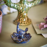 Bloomingville Kali Schale Blau Steingut Blumendekor 10cm