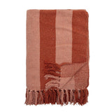 Bloomingville Frello Decke orange 160x130 cm aus recycelter Baumwolle – Wohndecke Kuscheldecke