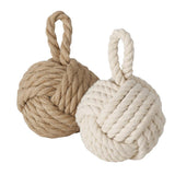 BOLTZE Zuber Knoten Türstopper Fensterstopper Buchstütze Maritimes Design | 2 Stück Braun/Beige