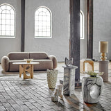 Bloomingville Timi Beistelltisch grau - Hochglanz Tisch geriffelt modern Wohnzimmer