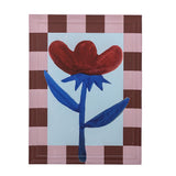 Bloomingville Vinia Illustration mit Rahmen bunt - Wandbild mit Blumenmotiv für Wohnzimmer & Wanddeko