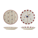 Bloomingville Merry-go-round Weihnachtsteller, Steingut 16 cm 2er Set Karussell