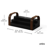 Umbra Bellwood Dreistufiges Gewürzregal, Erweiterbarer Küchen Organizer in Schwarz/Walnuss