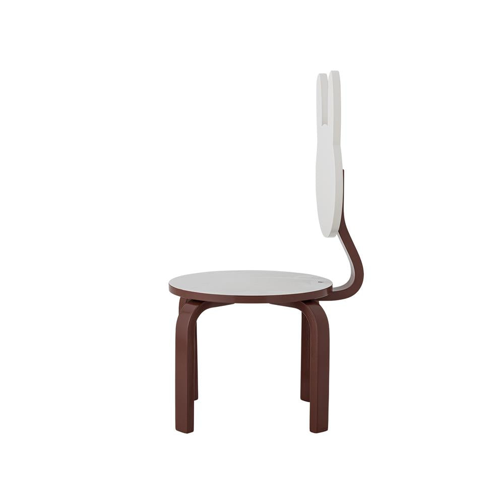 Bloomingville MINI Liova Stuhl weiß - Kinderstuhl mit Hasenlehne aus MDF für Kinderzimmer
