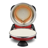 G3Ferrari elektrischer Pizzaofen Delizia 1200 W für Pizza Ø 31cm rot Pizzamaker mit feuerfestem Naturstein