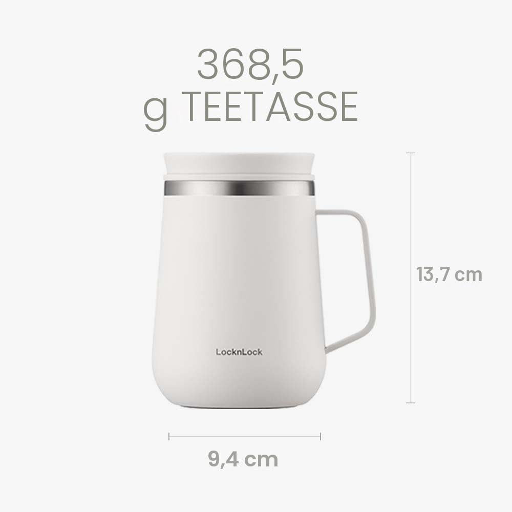 LocknLock Metro Teetasse Mint 400ml, Edelstahl, Warmhaltefunktion, Auslaufsicher, Rutschfest