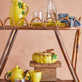 Bloomingville Limone Servierplatte Steingut gelb 36x21 cm Zitronendekor