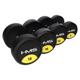 Kurzhantel 3 kg gummiert rund Schwarz | HMS HG PRO