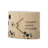 Bloomingville MINI Cloudy Tasse 225 ml Steingut, natur, Schriftzug "The earth laughs in flowers"