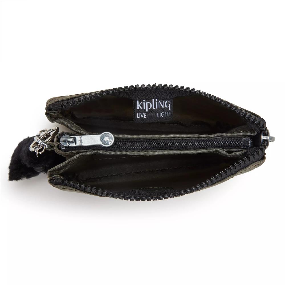 Kipling CREATIVITY S, kleine Geldbörse, Green Moss (grün), Portemonnaie mit Reißverschluss