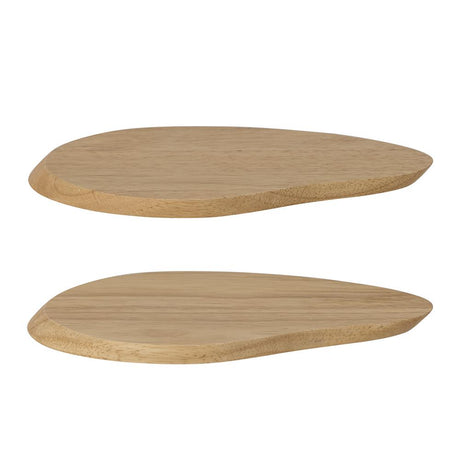 Bloomingville Gong Schneidebrett, 2er Set, Natur, aus Gummibaumholz, 23,5x16,5 cm