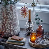 Bloomingville Sanga Tablett mit Teelichthaltern – 6‑teiliges Deko‑Set für Tisch & Weihnachten