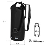 NILS CAMP Wasserdichter Rucksack 25L Schwarz - Outdoor Dry Bag Camping Kajak Reisen