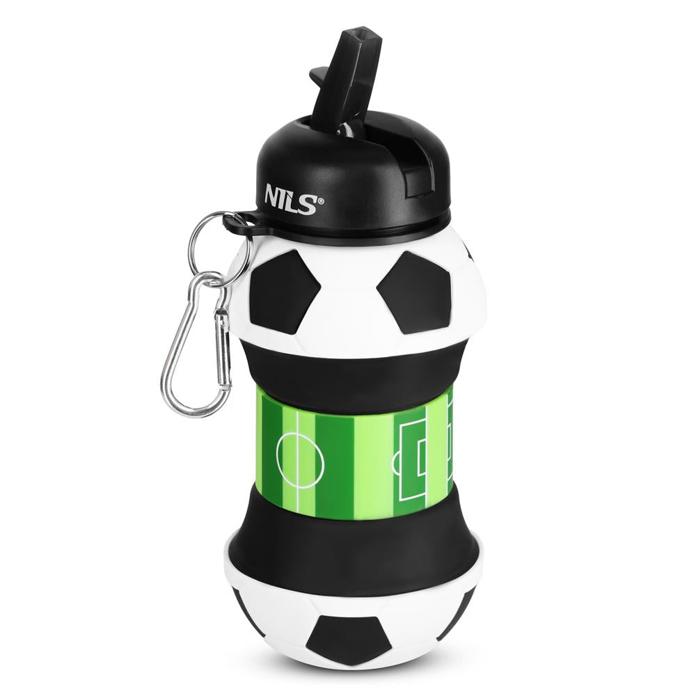 NILS faltbare Trinkflasche 550 ml Silikon Football für Camping Outdoor Reisen
