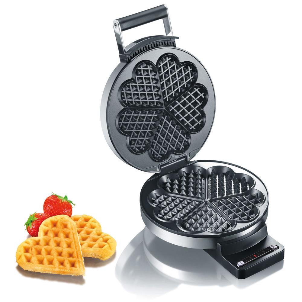 GRAEF Waffeleisen WA 80 Edelstahl matt Waffeln Waffelautomat Herzwaffel