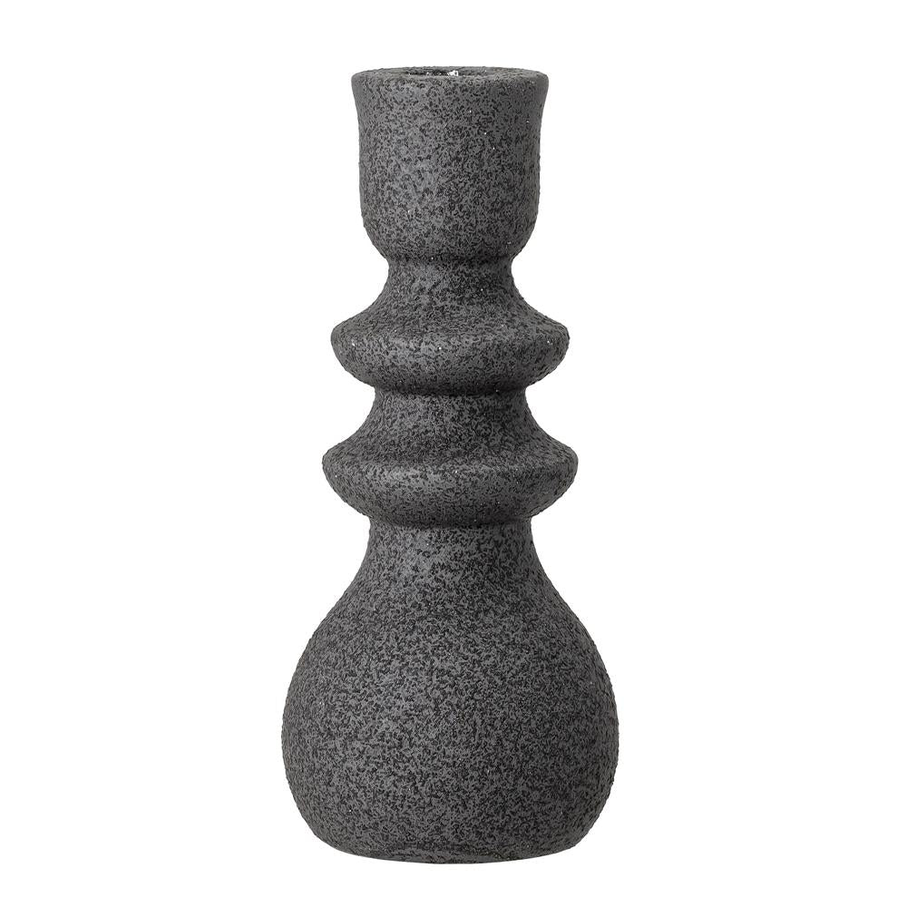 Bloomingville Emir Kerzenständer Steingut Schwarz 8 x 19 cm Kerzenhalter