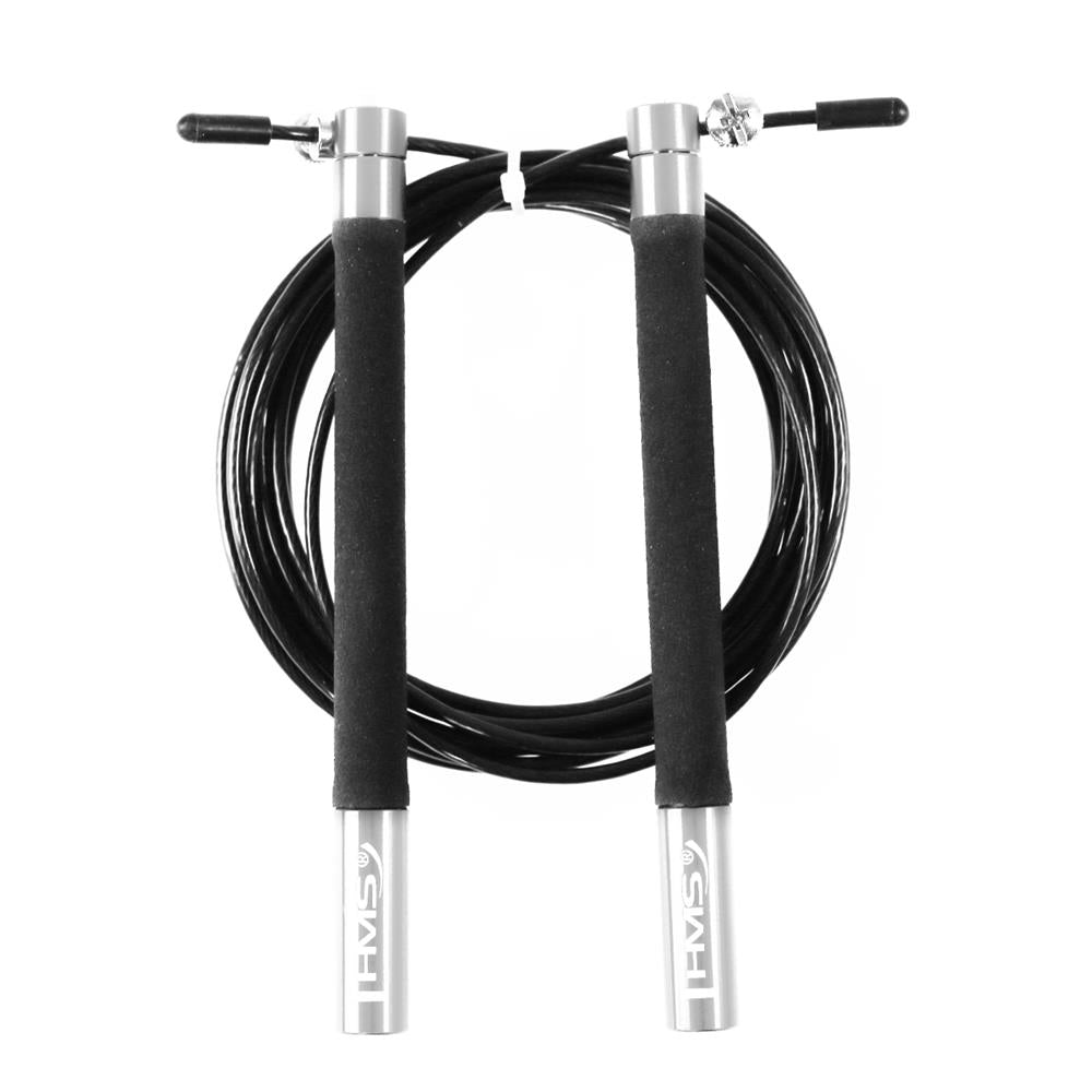 Speed Rope Springseil 300 cm Stahlseil verstellbar Silber/Schwarz | HMS SK54