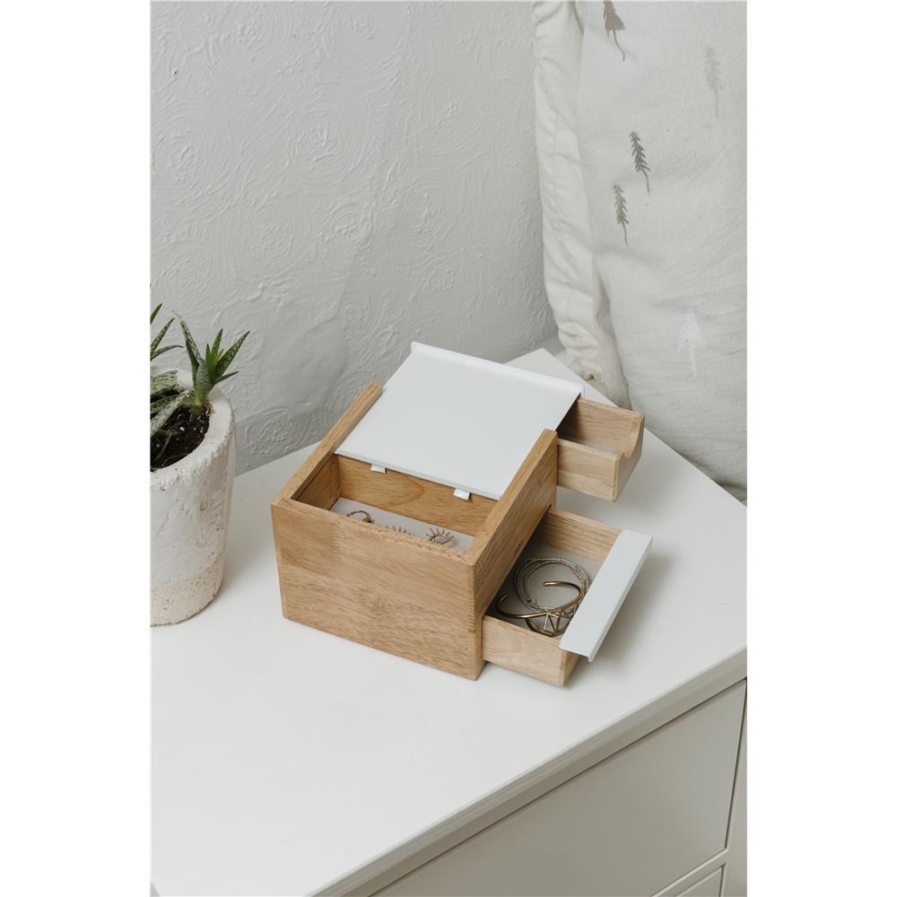 Umbra Stowit Mini Design Schmuckkasten moderne Schmuck Box mit Geheimfächern für Ringe Armbänder Uhren Halsketten Ohrringe und Accessoires