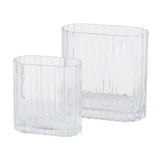 BOLTZE Vase Tulipa 2er Set Glas transparent Relief modern Blumenvase