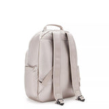 Kipling SEOUL, großer Rucksack, Metallic Glow (beige), Laptoprucksack 15 Zoll mit viel Stauraum